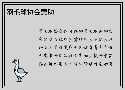 羽毛球协会赞助